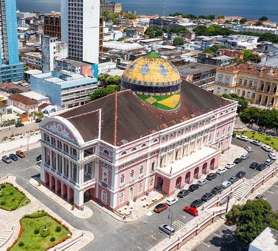 Théâtre Amazonas à Manaus, Brésil – vue aérienne